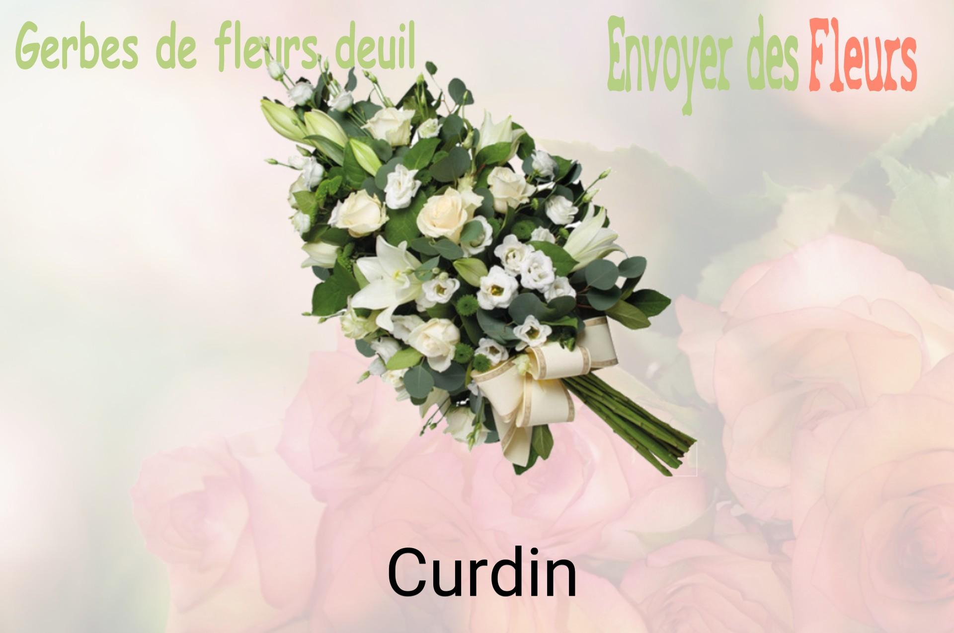 Gerbe de fleurs de deuil livrée à Curdin